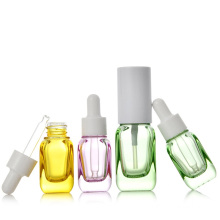 Empty Colorful Rectangle Glass Cosmetic Essential Oil Dropper Bottles 10 Ml 10Ml 20Ml 40Ml